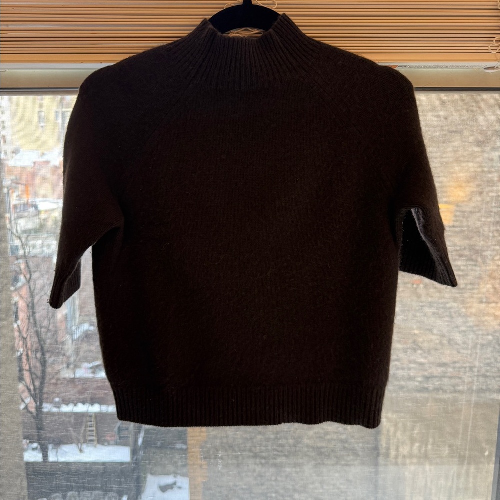 Theory Coco Brown Cashmere Knit Turtleneck - Picture 4 of 4